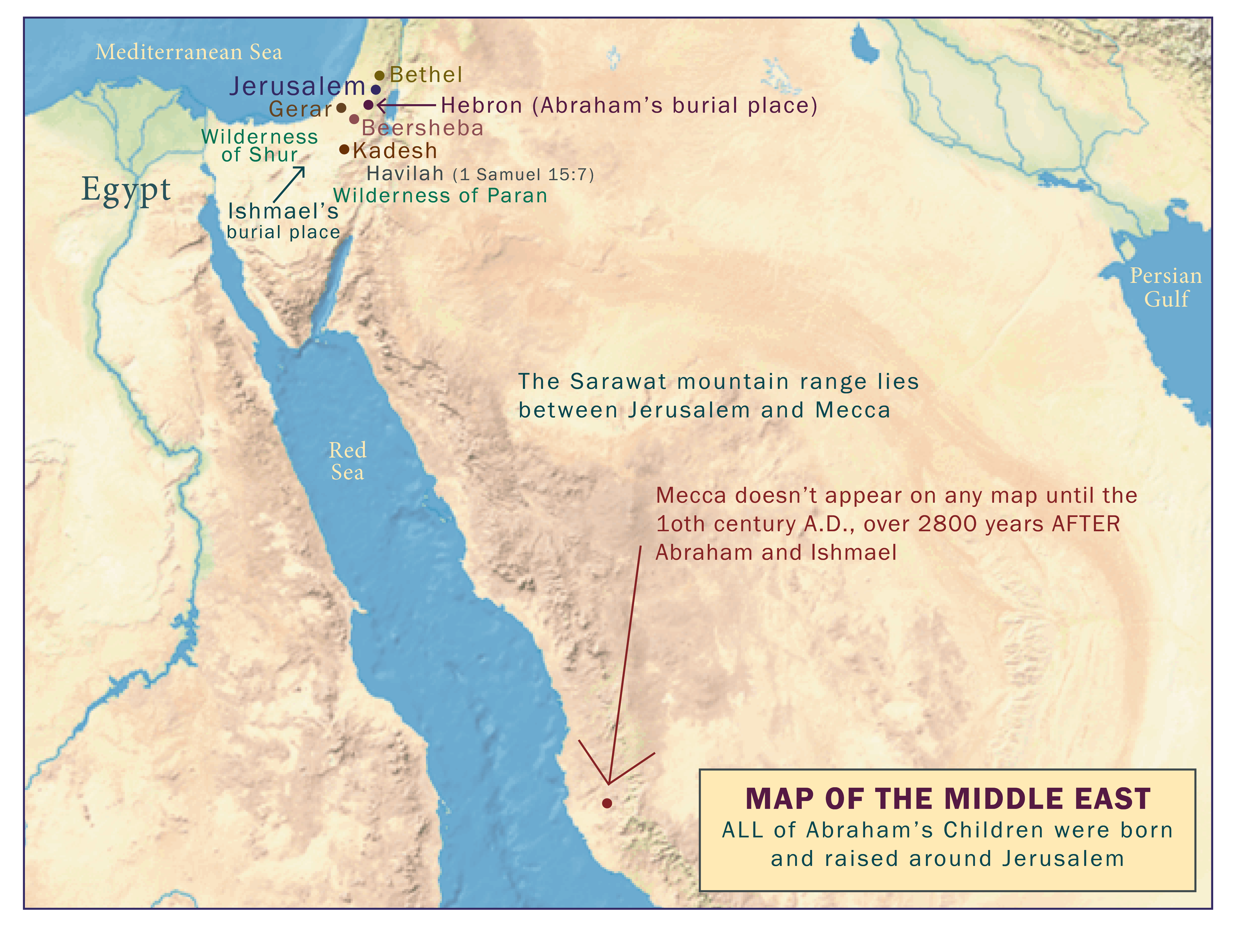 Abraham never went to Mecca map